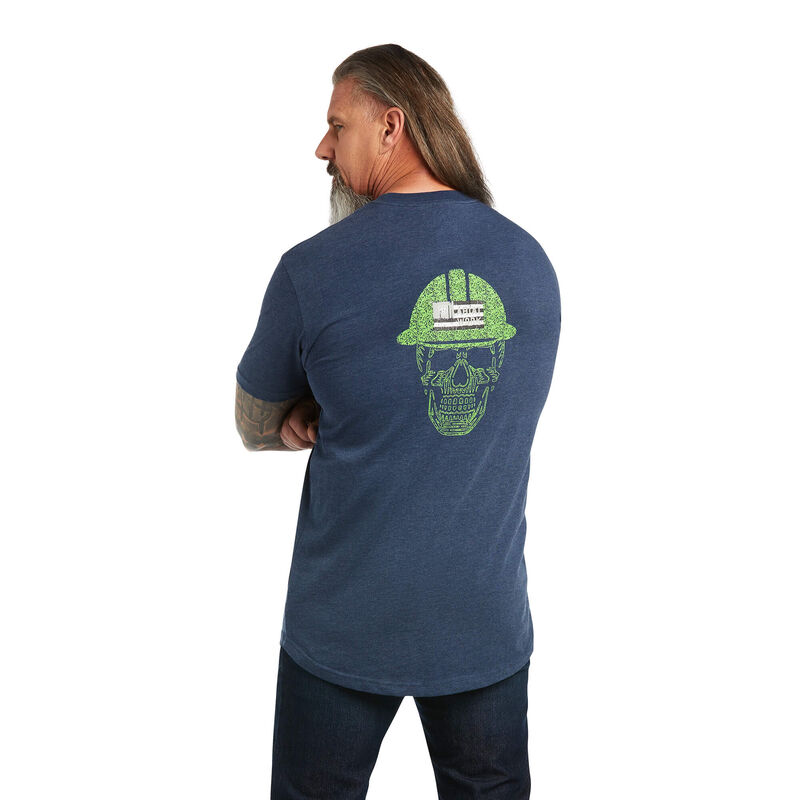 Ariat T-Shirts Herren - Rebar Cotton Strong Roughneck Graphic Blau ( IAZPT-1347 )